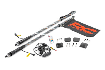 Whip Mount Bed 4 Foot Multl-Color LED Whip Pair Honda Talon 1000 Rough Country