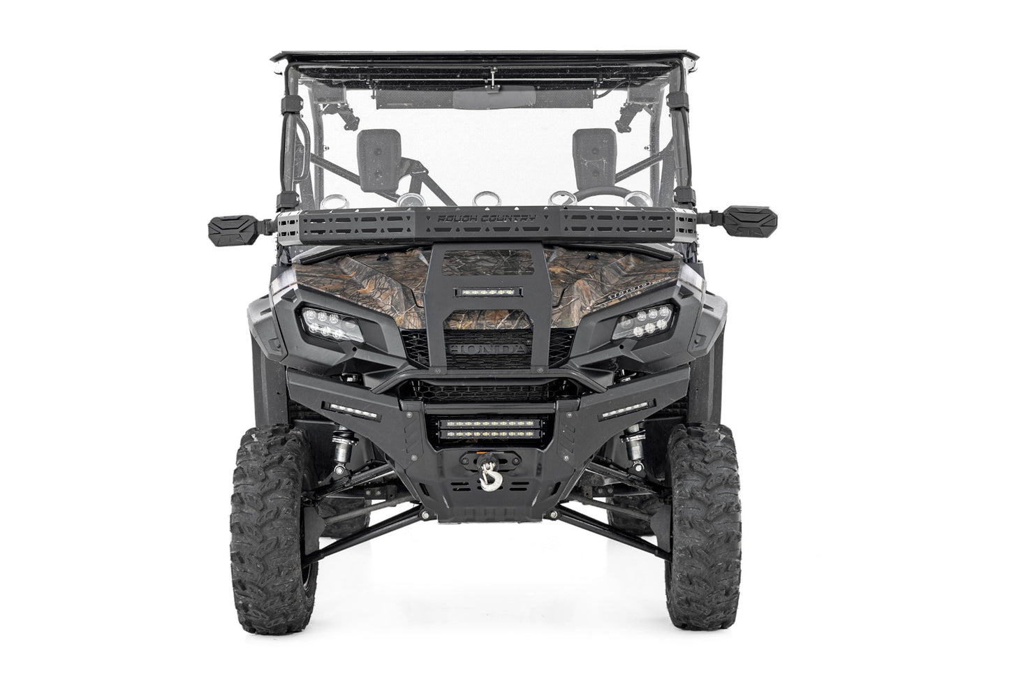 Front Cargo Rack Black Series LED 6 Inch Light Slim Line Honda Pioneer 1000 Rough Country-2