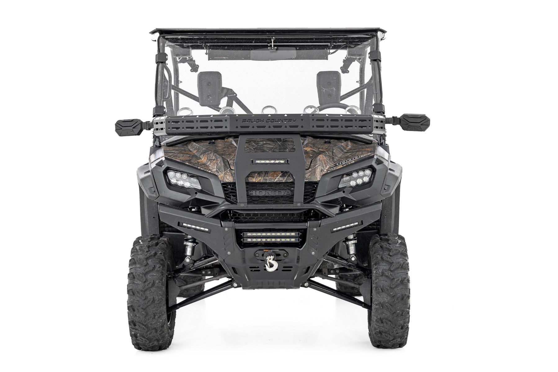 Front Cargo Rack Black Series LED 6 Inch Light Slim Line Honda Pioneer 1000 Rough Country-2