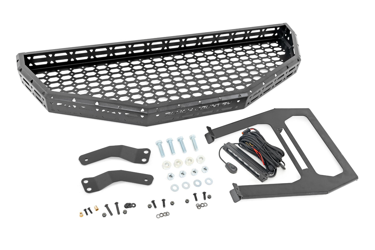 Front Cargo Rack Black Series LED 6 Inch Light Slim Line Honda Pioneer 1000 Rough Country-4