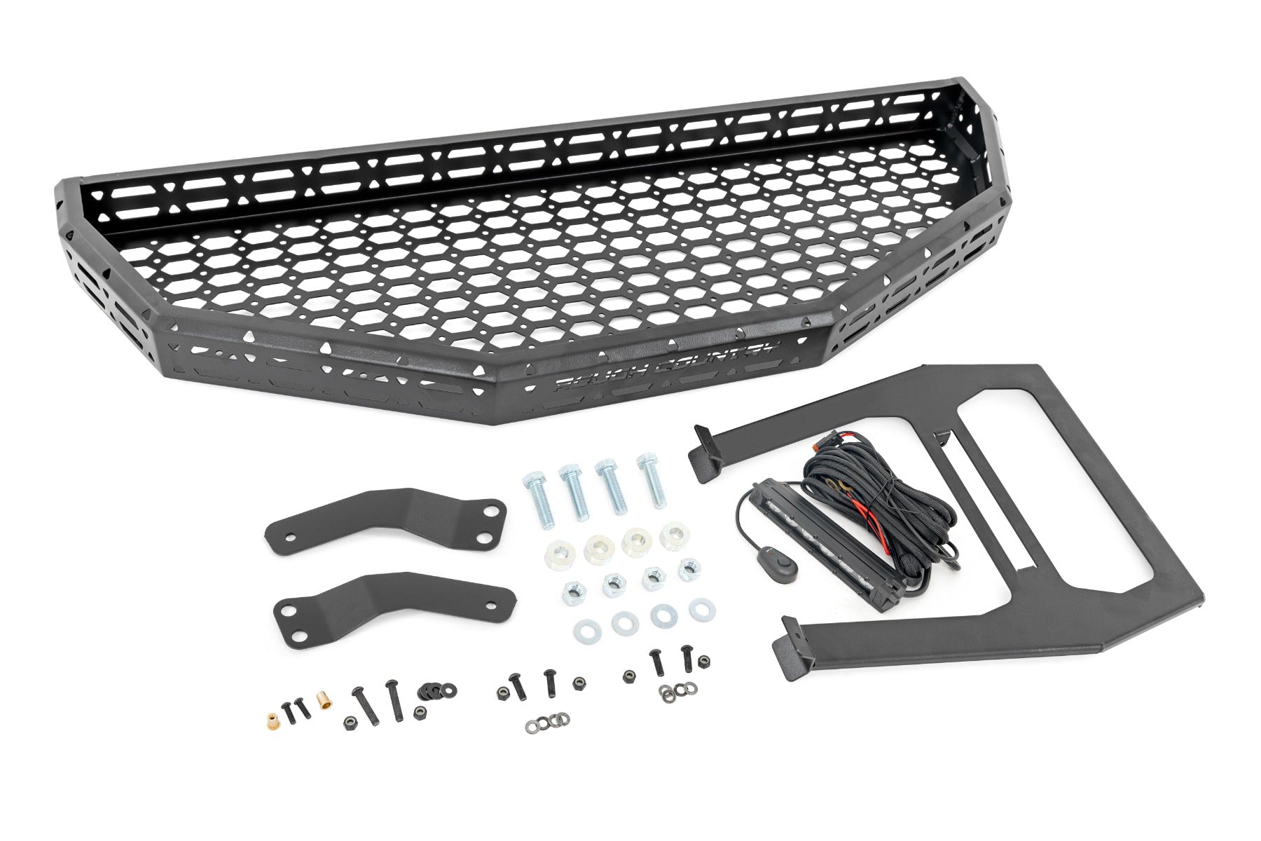 Front Cargo Rack Black Series LED 6 Inch Light Slim Line Honda Pioneer 1000 Rough Country-4