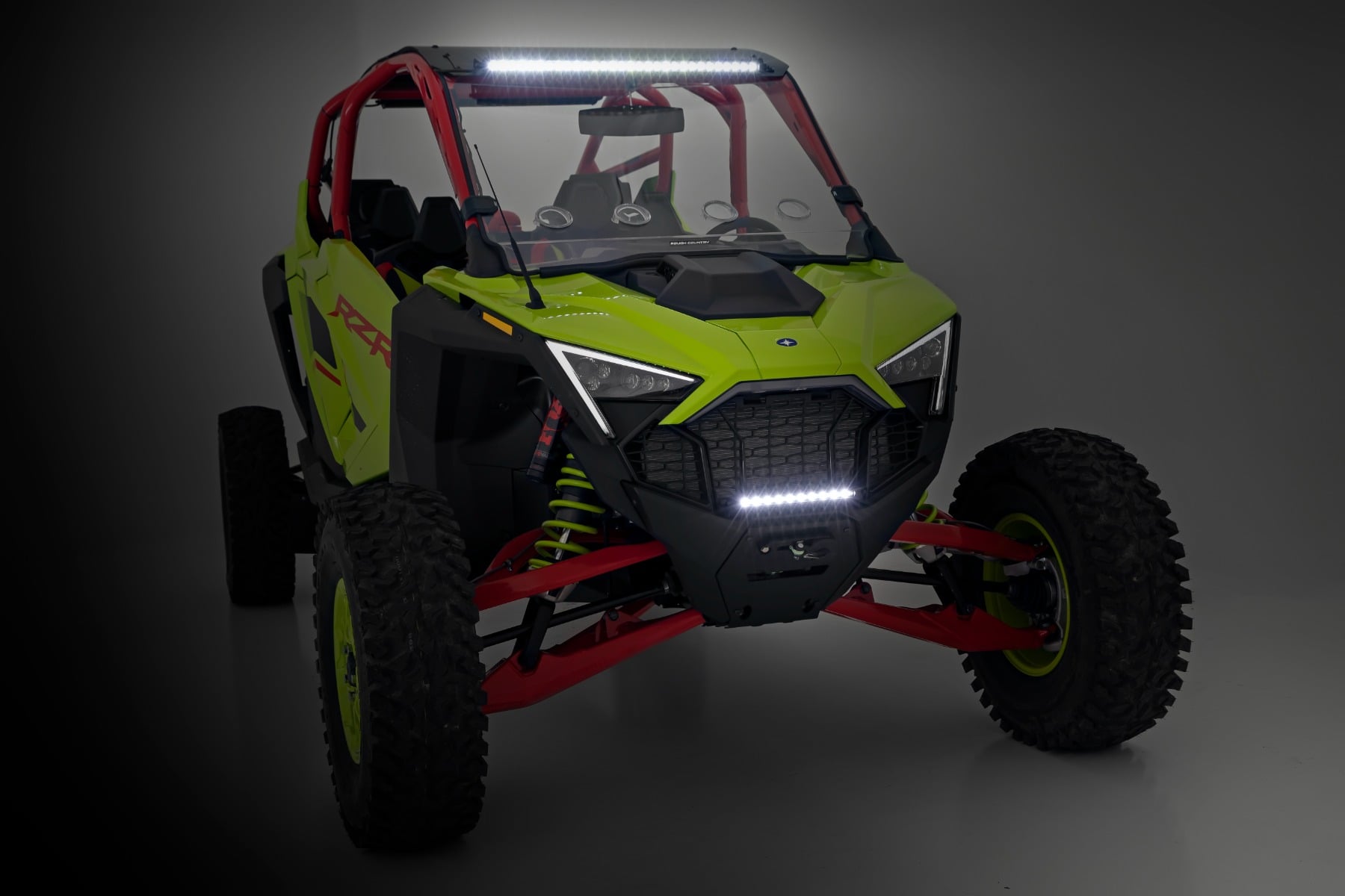 LED Light Winch Mount RS4500S 10 Inch Black Slimline Polaris RZR Pro R Rough Country-4