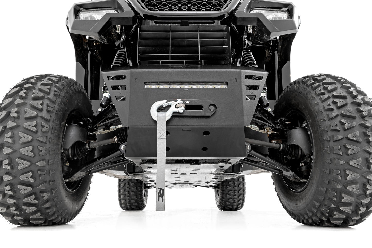 Winch Plate 4500-LB Winch 10 Inch Black Slimline Honda Pioneer 520 Rough Country-2