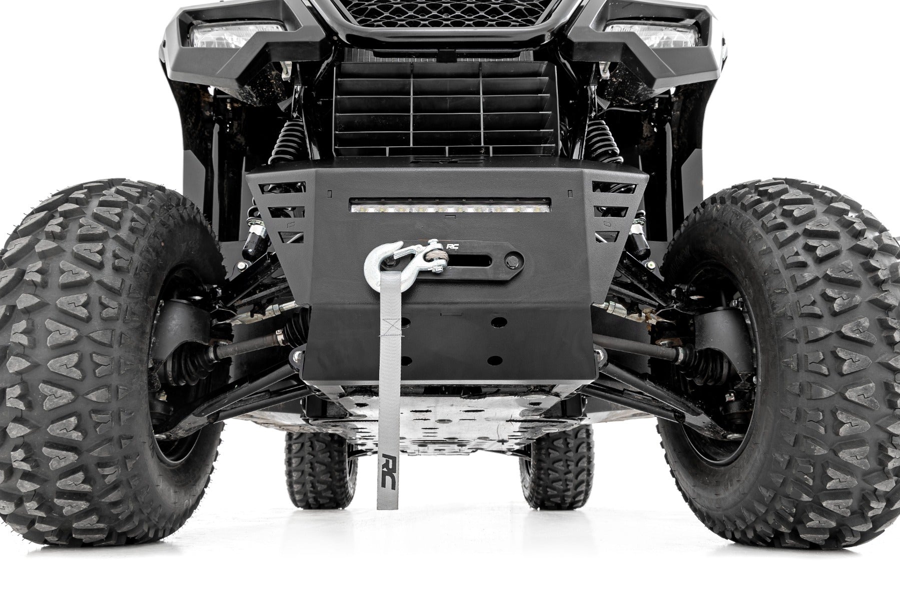 Winch Plate 4500-LB Winch 10 Inch Black Slimline Honda Pioneer 520 Rough Country-2