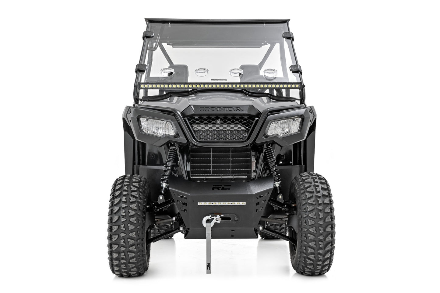 Winch Plate 4500-LB Winch 10 Inch Black Slimline Honda Pioneer 520 Rough Country-3