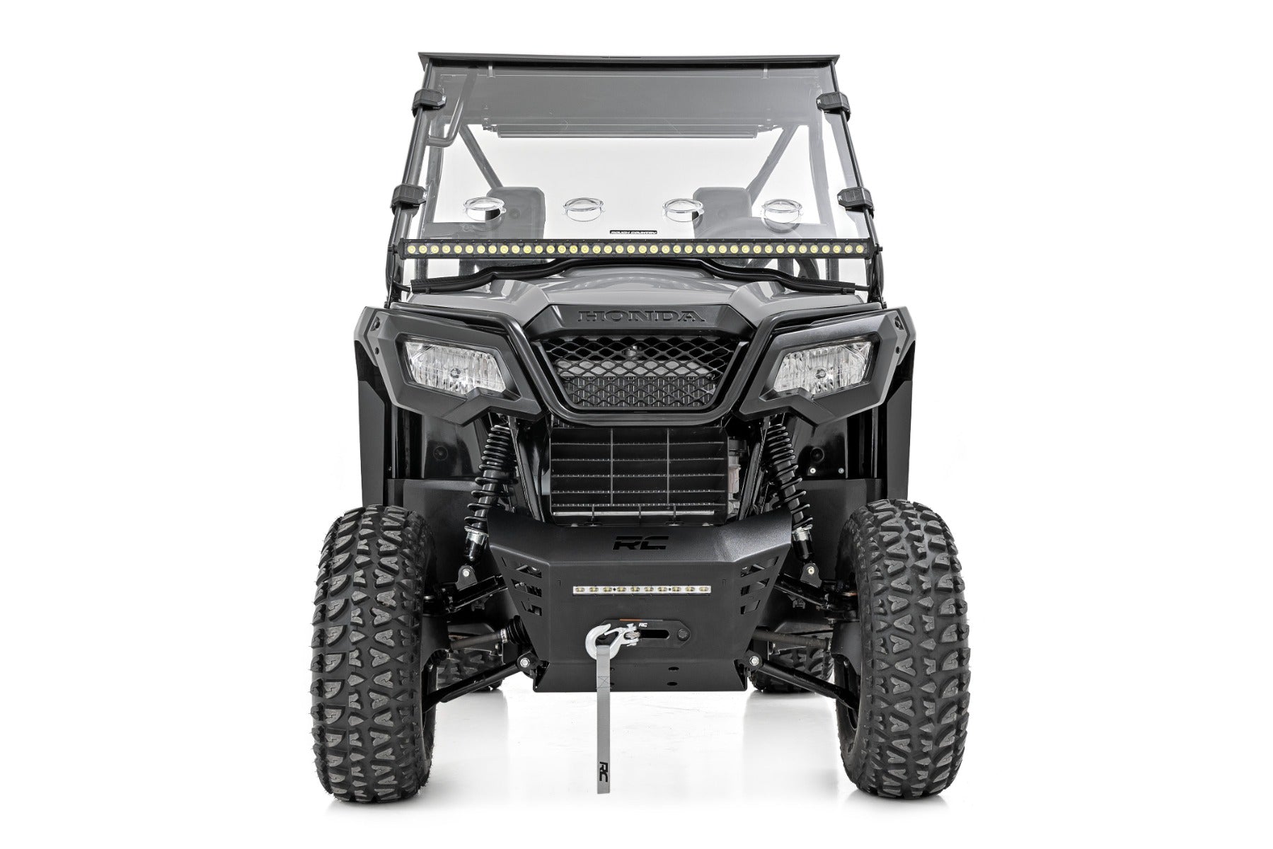 Winch Plate 4500-LB Winch 10 Inch Black Slimline Honda Pioneer 520 Rough Country-3
