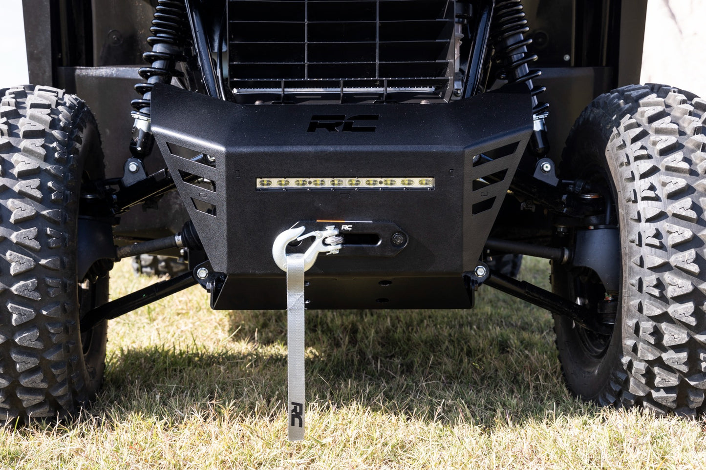 Winch Plate 4500-LB Winch 10 Inch Black Slimline Honda Pioneer 520 Rough Country-4
