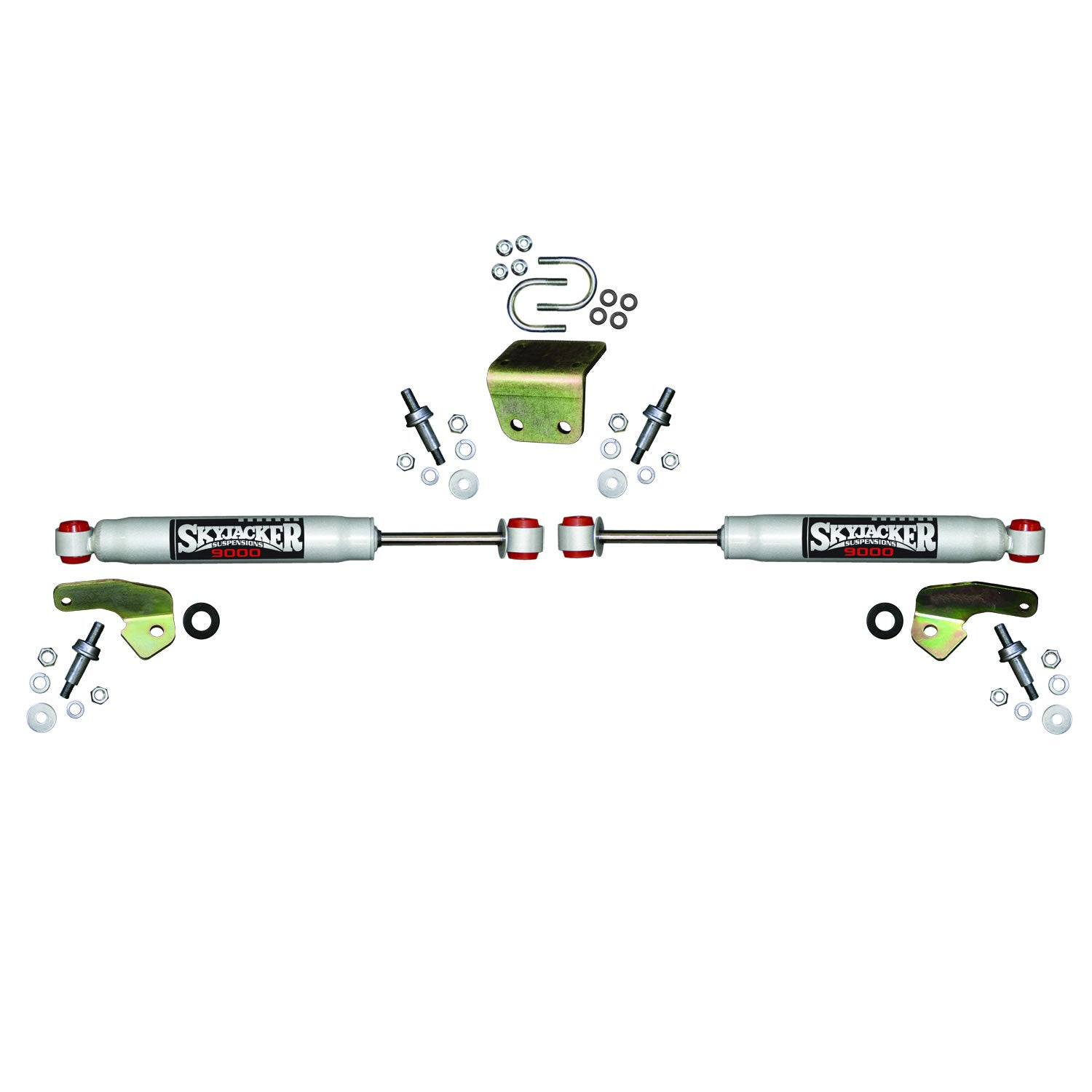Steering Stabilizer Dual Kit Silver Boots Sold Separately Skyjacker