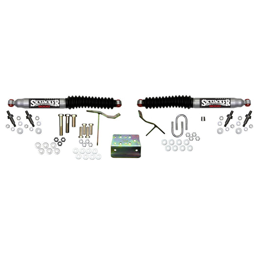 Steering Stabilizer Dual Kit Silver w/Black Boots 03-08 Dodge Ram 2500/3500 Skyjacker
