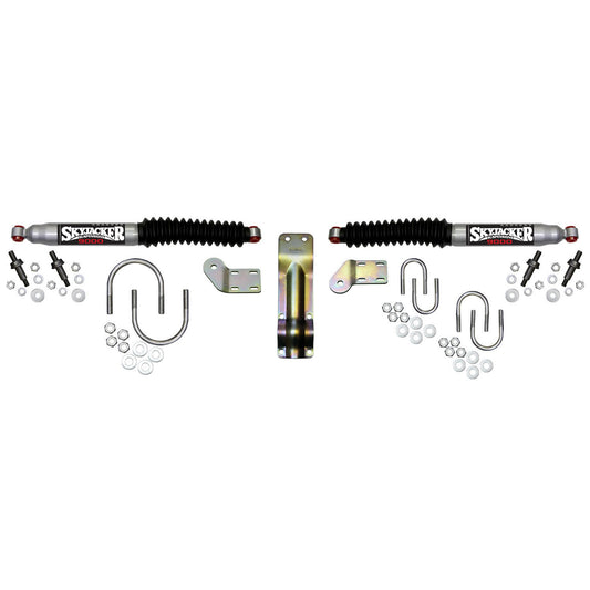 Steering Stabilizer Dual Kit Silver w/Black Boots 98-01 Dodge Ram 1500 98-02 Dodge Ram 2500 98-02 Dodge Ram 3500 Skyjacker
