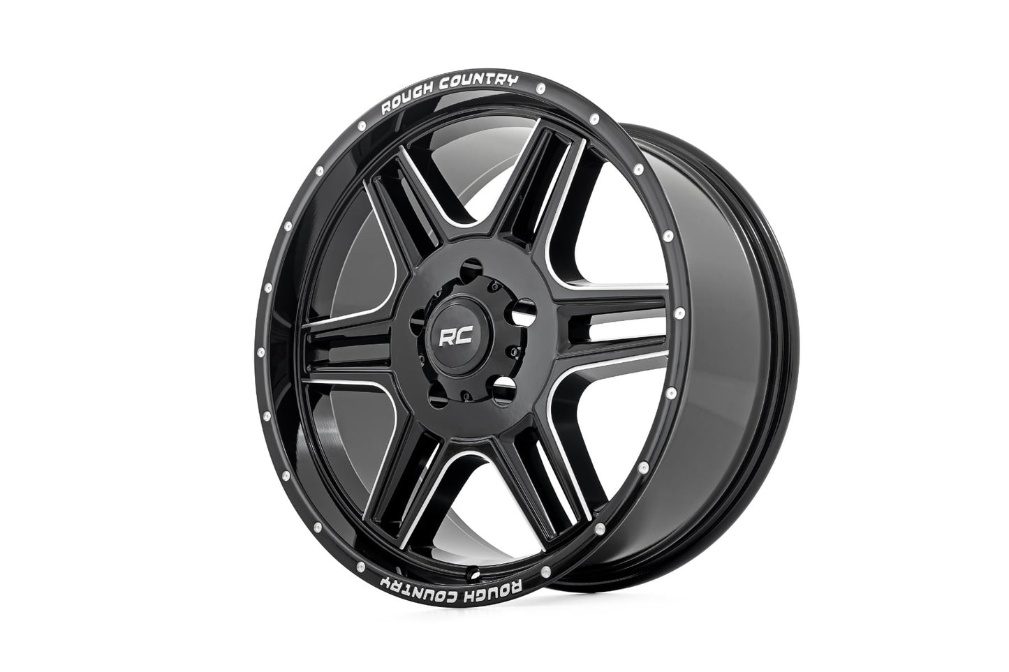92 Series Wheel Machined One-Piece Gloss Black 18x9 Rough Country-6