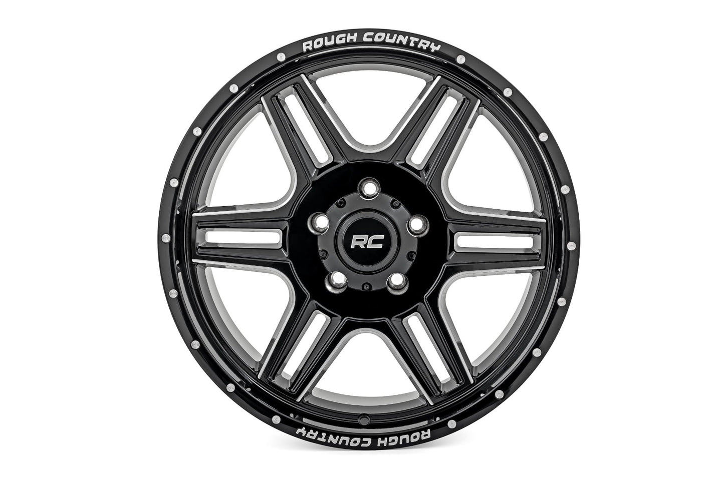 92 Series Wheel Machined One-Piece Gloss Black 18x9 Rough Country-7