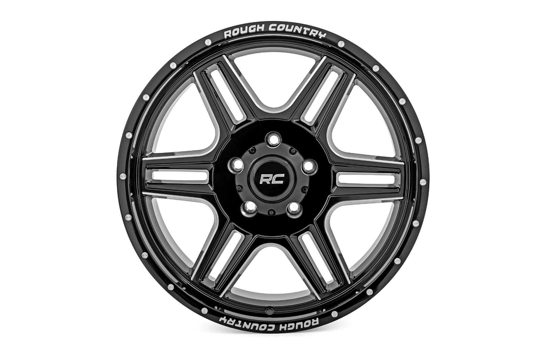 92 Series Wheel Machined One-Piece Gloss Black 18x9 Rough Country-7