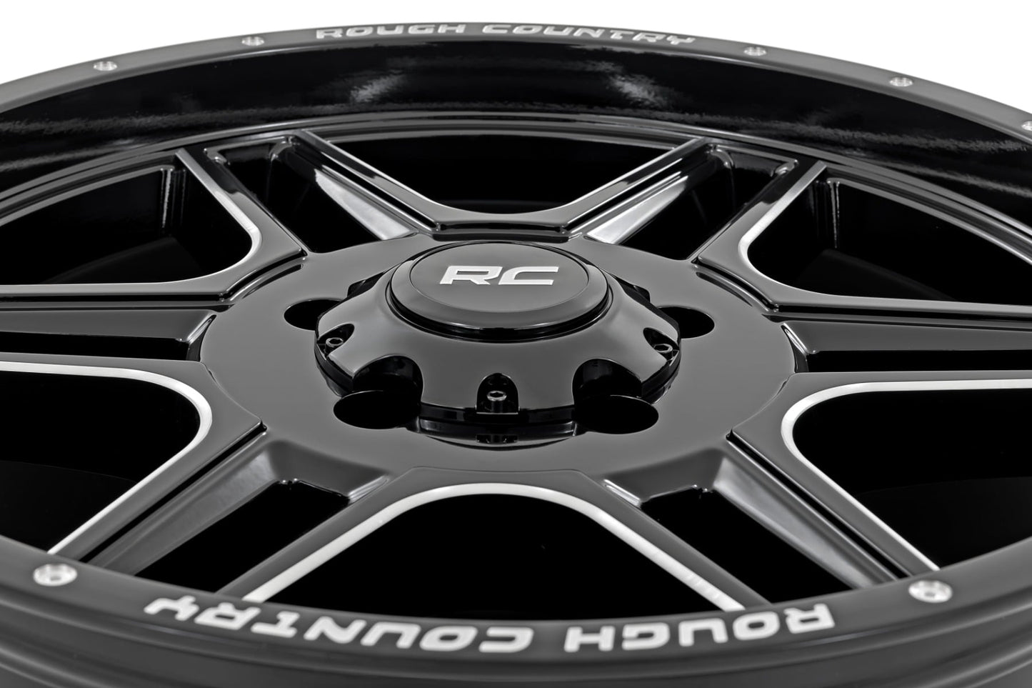 92 Series Wheel Machined One-Piece Gloss Black 18x9 Rough Country-16