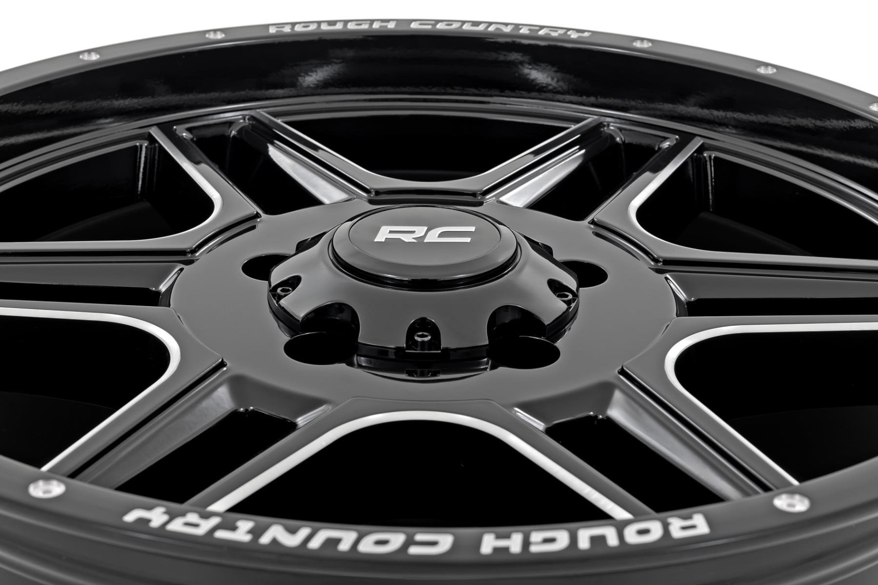 92 Series Wheel Machined One-Piece Gloss Black 18x9 Rough Country-16