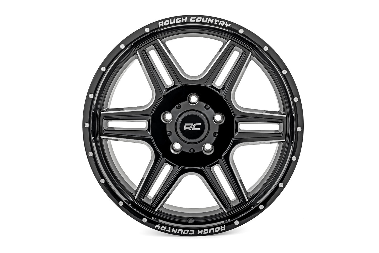 92 Series Wheel Machined One-Piece Gloss Black 20x9 Rough Country-5