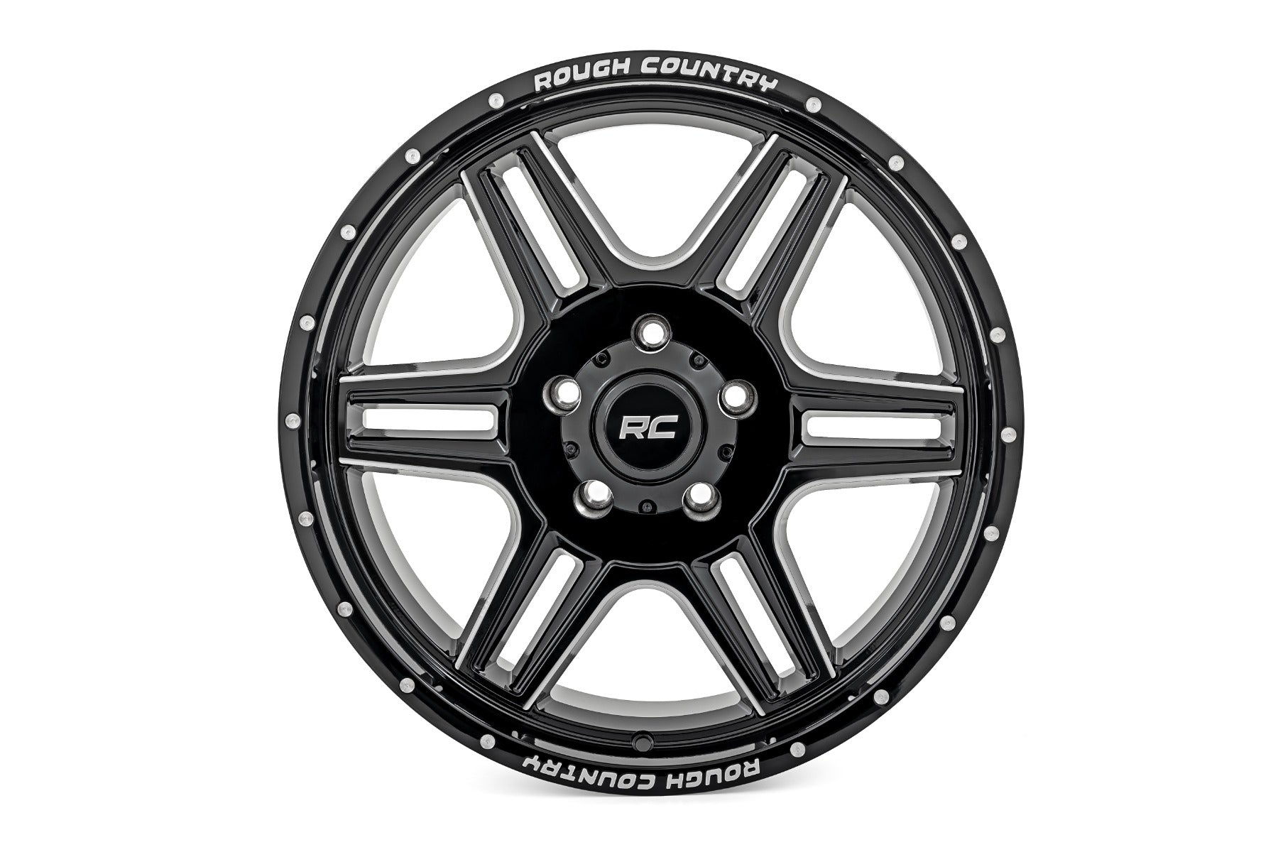 92 Series Wheel Machined One-Piece Gloss Black 20x9 Rough Country-5