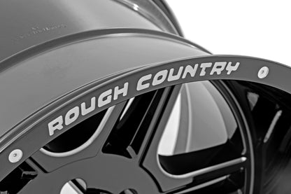 92 Series Wheel Machined One-Piece Gloss Black 20x12 8x170 -44mm Rough Country-1