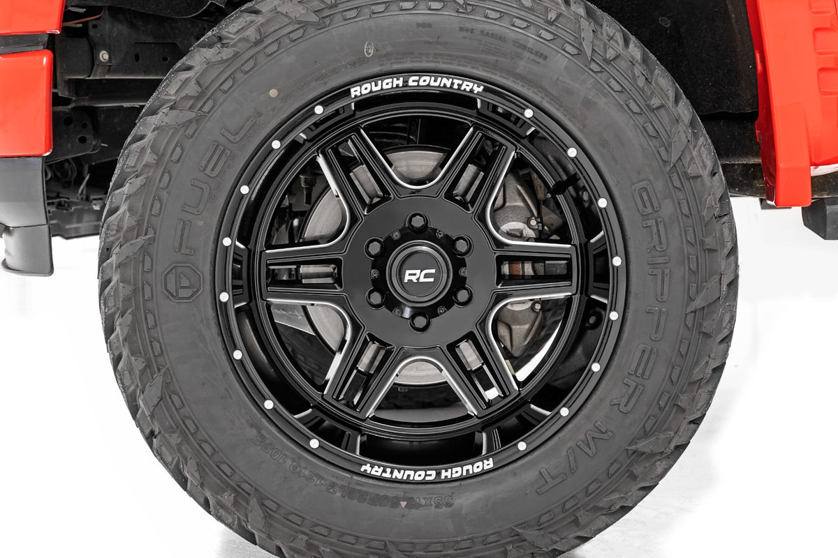 92 Series Wheel Machined One-Piece Gloss Black 20x12 8x170 -44mm Rough Country-5