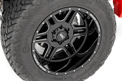 92 Series Wheel Machined One-Piece Gloss Black 22x12 6x5.5 -44mm Rough Country-3