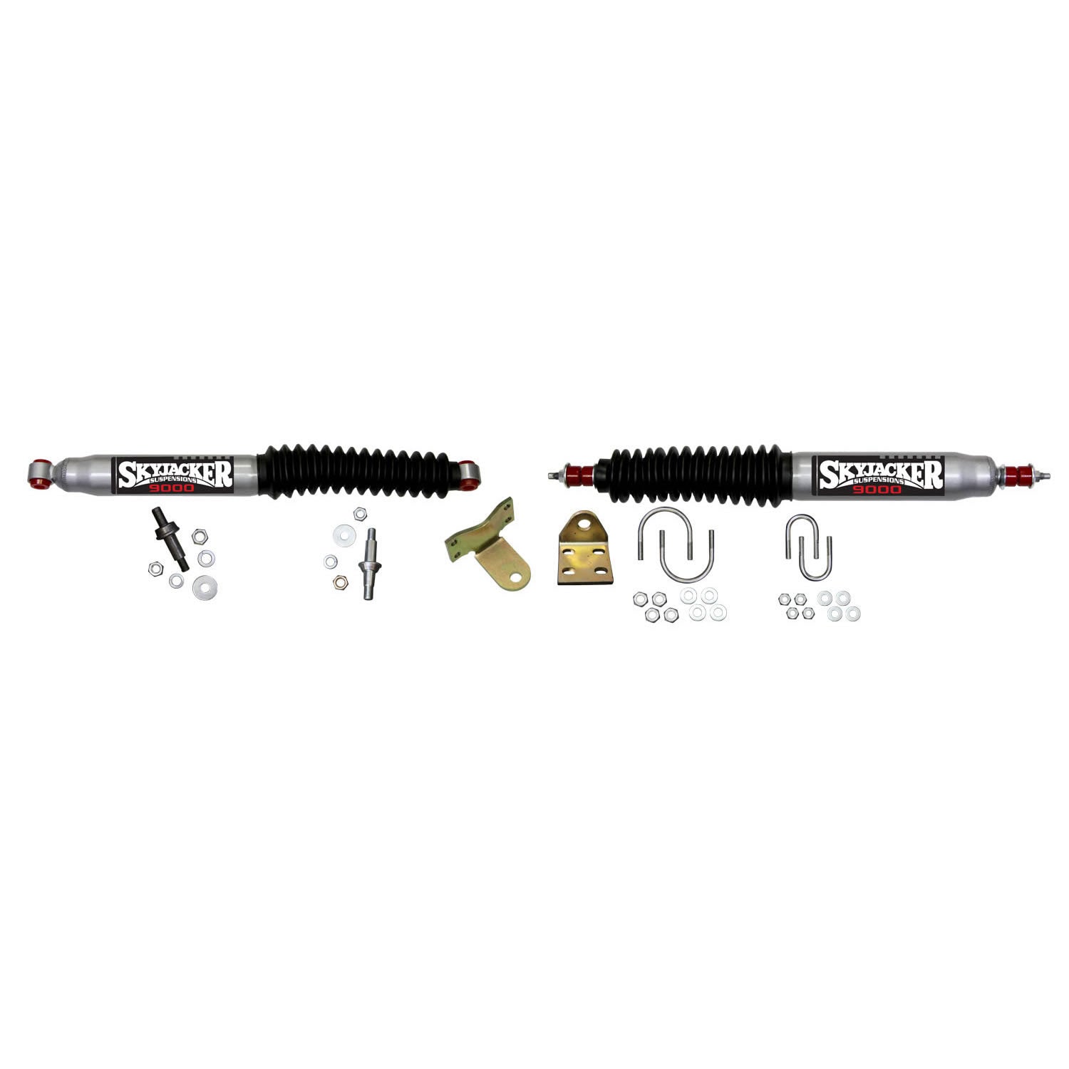 Steering Stabilizer Dual Kit Silver w/Black Boots 77-86 Chevrolet K30 77-78 GMC K35 79-86 GMC K3500 87 Chevrolet V30 87 GMC V3500 Skyjacker