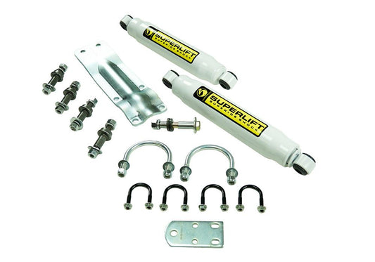 Dual Steering Stabilizer Kit 1973-1991 GM 1/2 and 3/4 Ton Solid Axle and 1969-1993 Dodge 1/2 and 3/4 Ton 4WD Vehicles Superlift