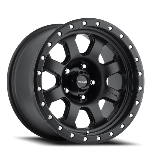 Aluminum 17x9 Avenger 929B Satin Black Raceline Wheels-1
