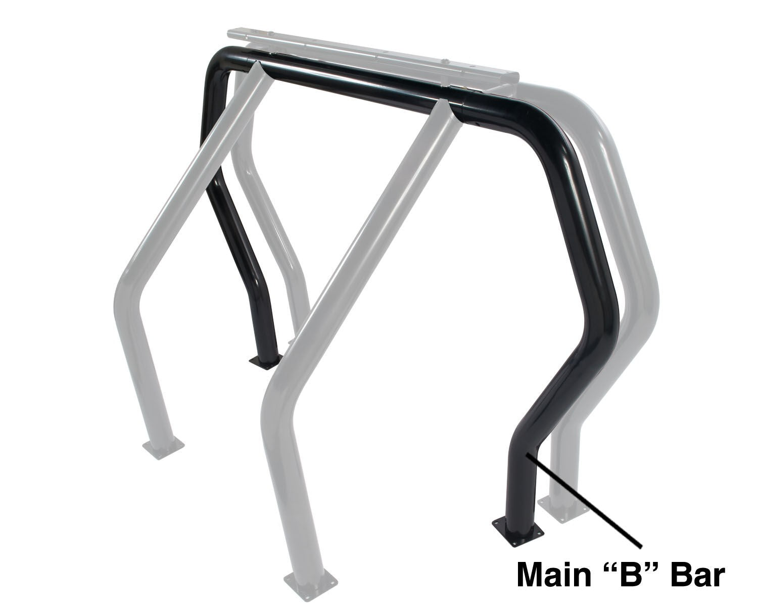 Bed Bar Component B Main Bar Black Powdercoat 1997-1999 Ford F-250 1997-2003 Ford F-150 Go Rhino