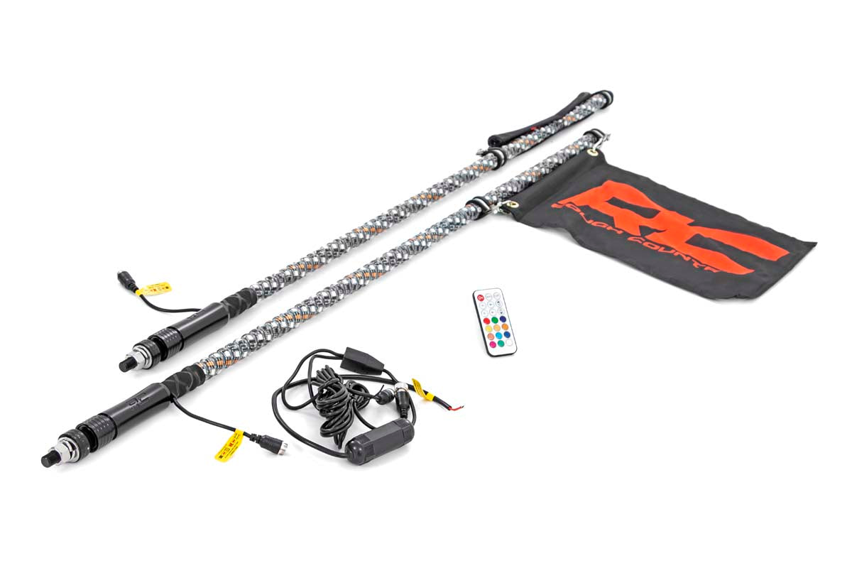 Multi-Color LED Whip 4 Foot Long Pair Rough Country-2