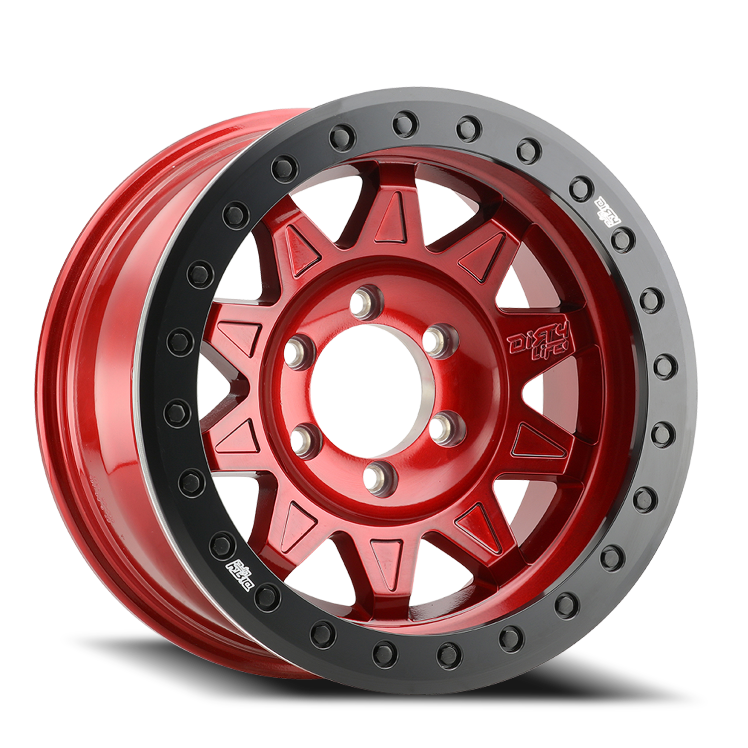 Roadkill 9302 Gloss Crimson Candy Red 17X9 Dirty Life Race Wheels-4