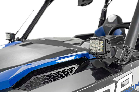 LED Light Kit Cage Mount 3 Inch OSRAM Wide Angle Polaris General XP 4 1000 Rough Country-1