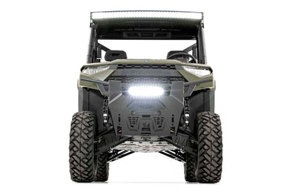 LED Light Kit Bumper Mount 12 Inch Black Single Row White DRL Polaris Ranger XP 1000 Rough Country-3
