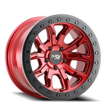 DT-1 9303 Crimson Candy Red 17X9 Dirty Life Race Wheels-12