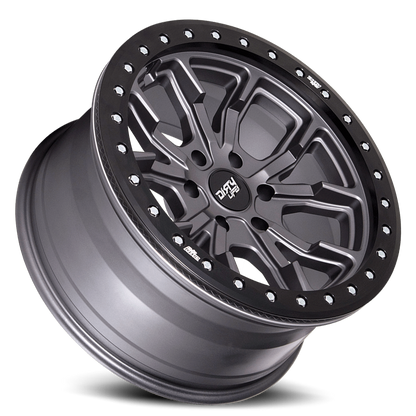 DT-1 9303 Satin Gunmetal 17X9 Dirty Life Race Wheels-5