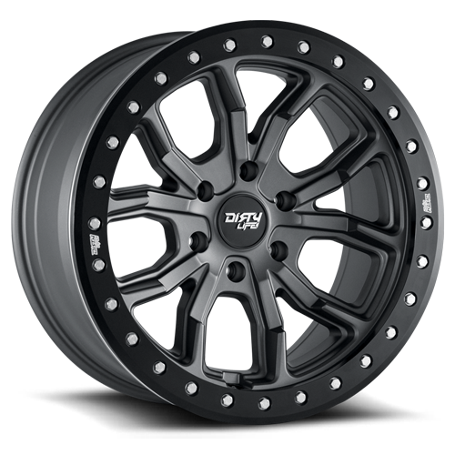 DT-1 9303 Satin Gunmetal 17X9 Dirty Life Race Wheels-2