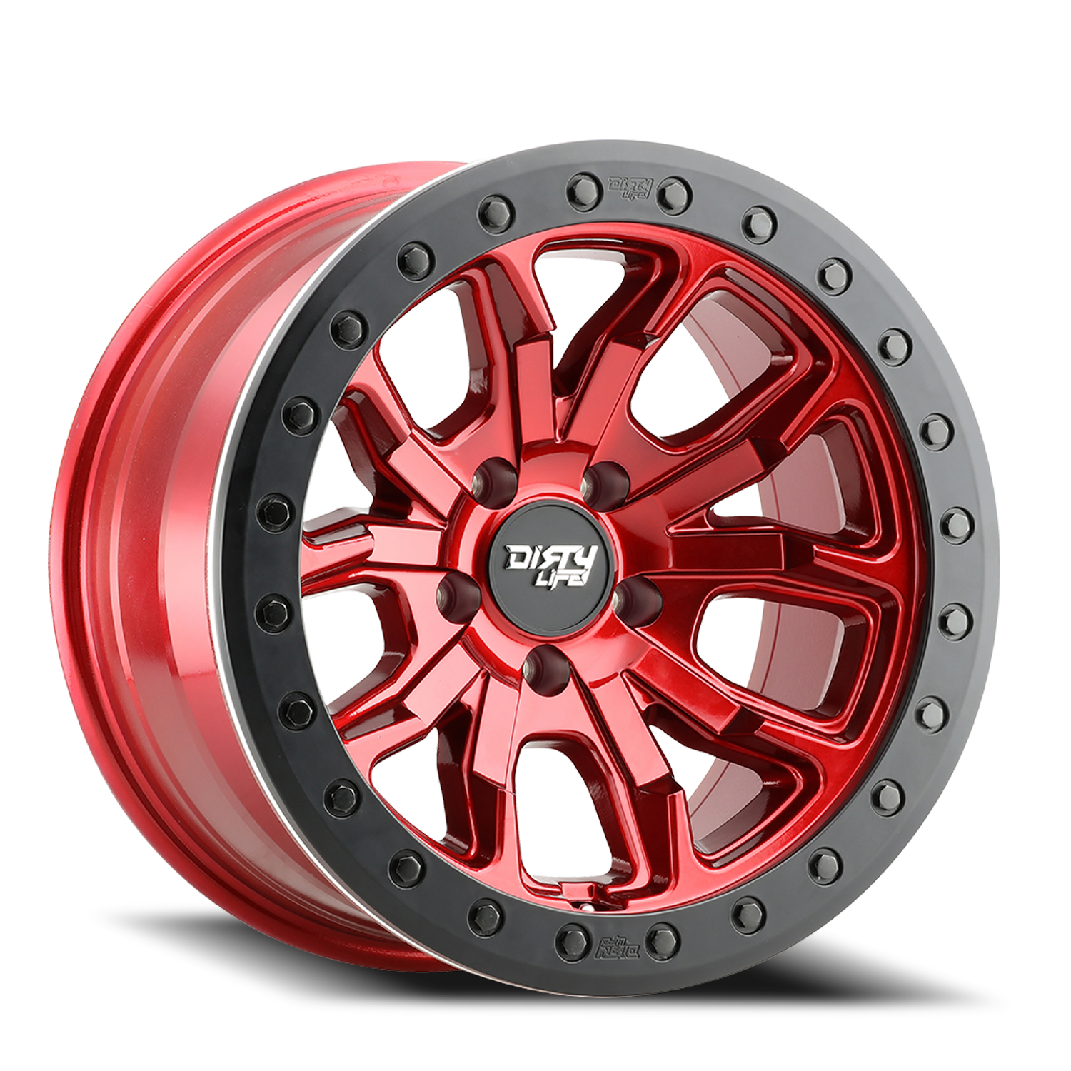 DT-1 9303 Crimson Candy Red 17X9 Dirty Life Race Wheels-4