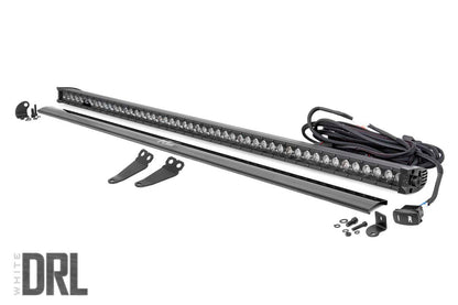 LED Light Kit Lower Windshield 50 Inch Black Single Row White DRL Polaris General XP 4 1000 Rough Country