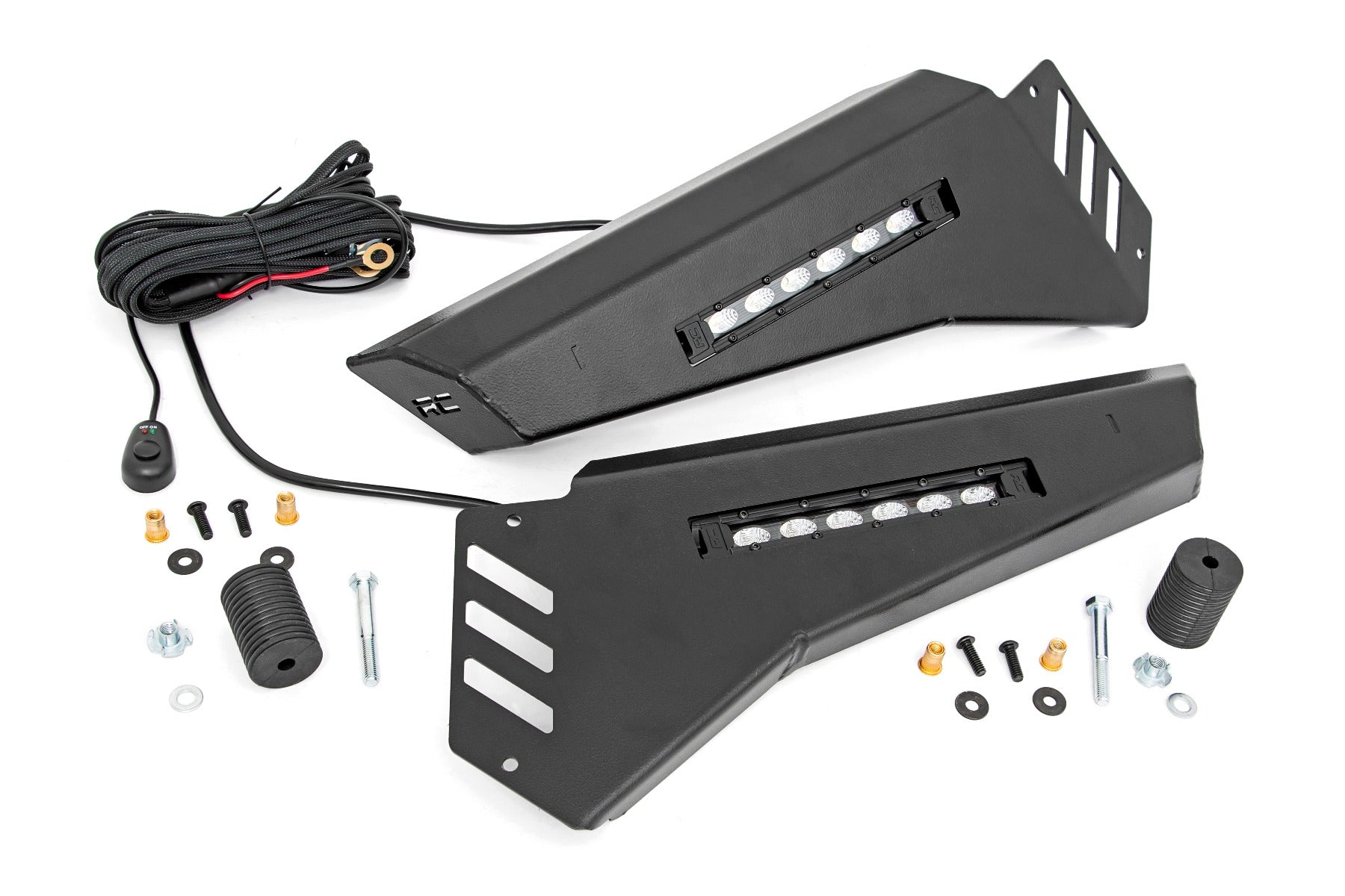 Bumper Wings 6 Inch Black Slimline LED Pair Polaris Ranger 1000/Ranger XP 900/1000 Rough Country-1
