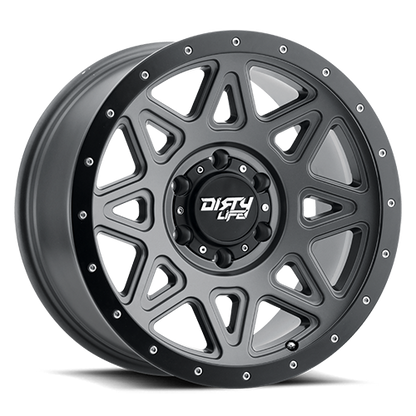 Theory 9305 Satin Gunmetal 20X9 Dirty Life Race Wheels-2