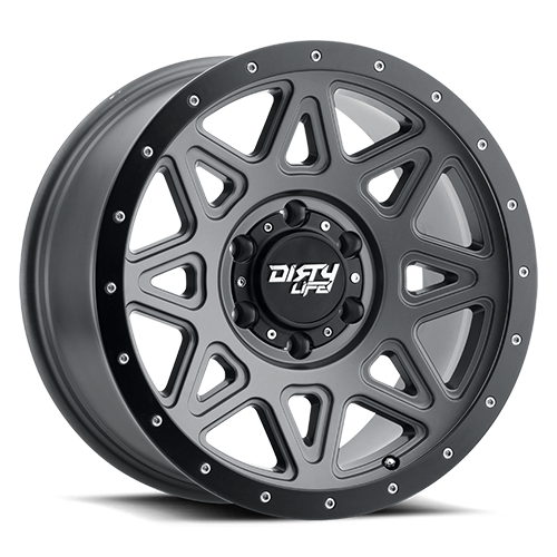 Theory 9305 Satin Gunmetal 18X9 Dirty Life Race Wheels-4