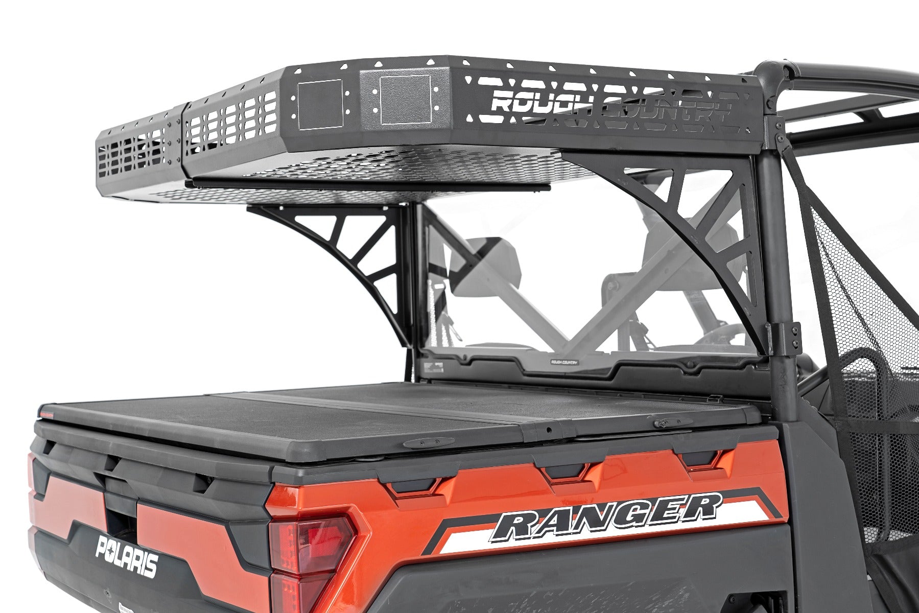 Rough Country Polaris Rear Cargo Rack w/o Cube Lights (19-20 Ranger 1000XP) Rough Country