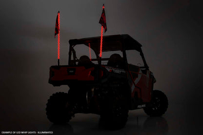 Whip Mount Cage 4 Foot Multl-Color LED Whip Pair Polaris RZR XP 1000 Rough Country-3