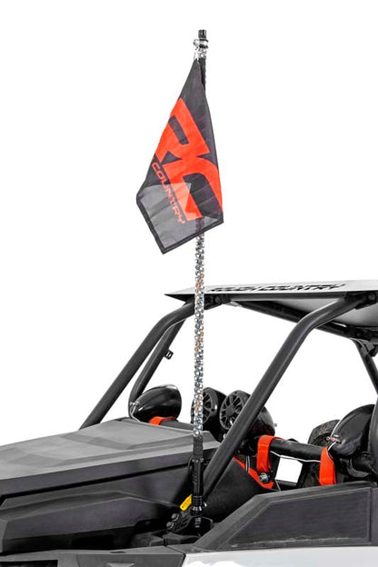 Whip Mount Cage 4 Foot Multl-Color LED Whip Pair Polaris RZR XP 1000 Rough Country-4