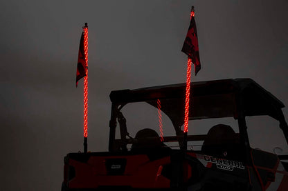 Whip Mount Bed 4 Foot Multl-Color LED Whip Pair Polaris General/Ranger 1000/Ranger XP 900/1000 Rough Country-2
