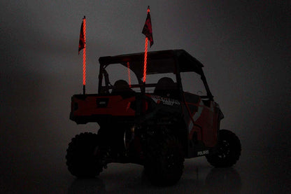 Whip Mount Bed 4 Foot Multl-Color LED Whip Pair Polaris General/Ranger 1000/Ranger XP 900/1000 Rough Country-3