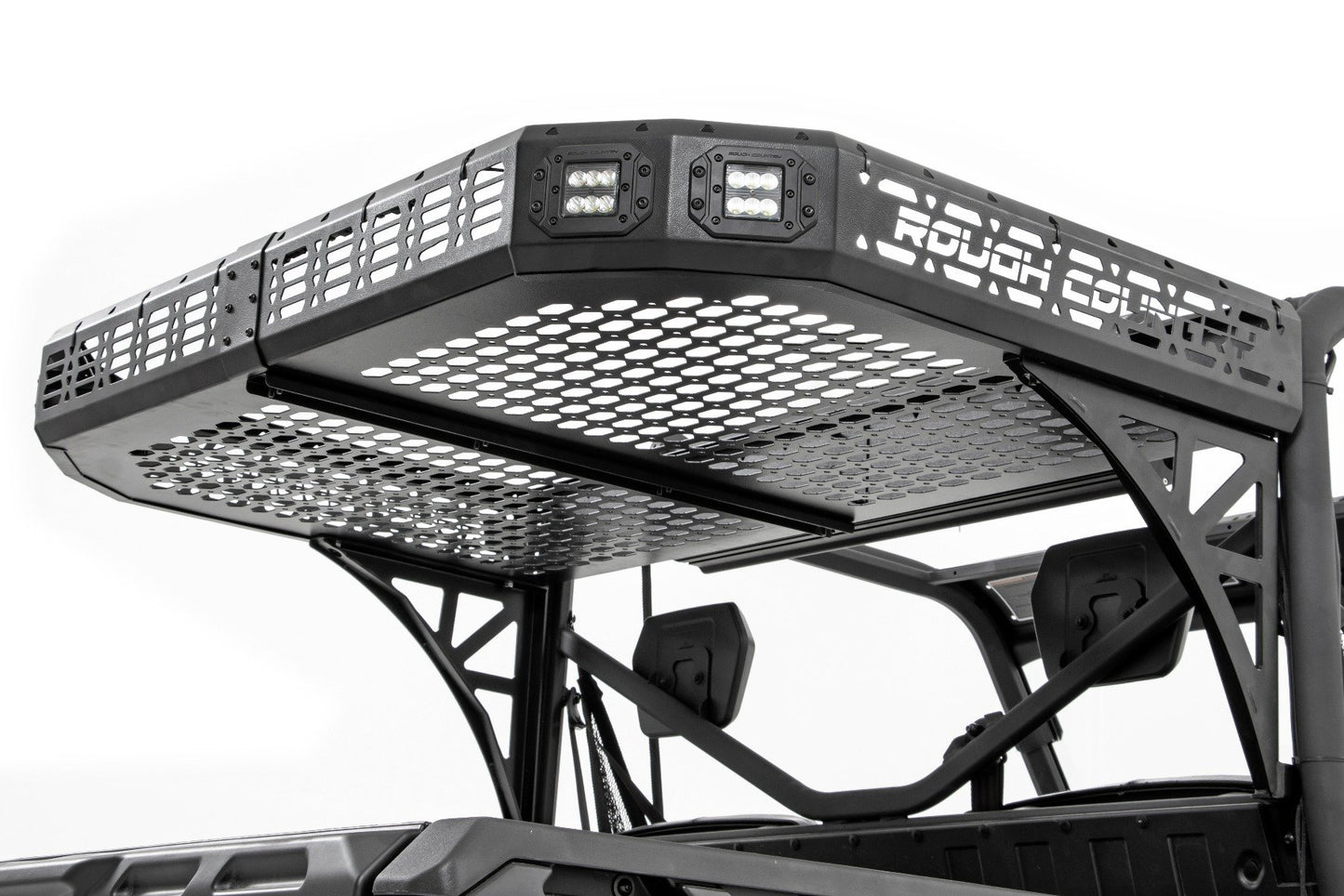 Cargo Rack Dual 2 Inch Black LED Pairs Flush Mount Polaris Ranger XP 1000 Rough Country-1