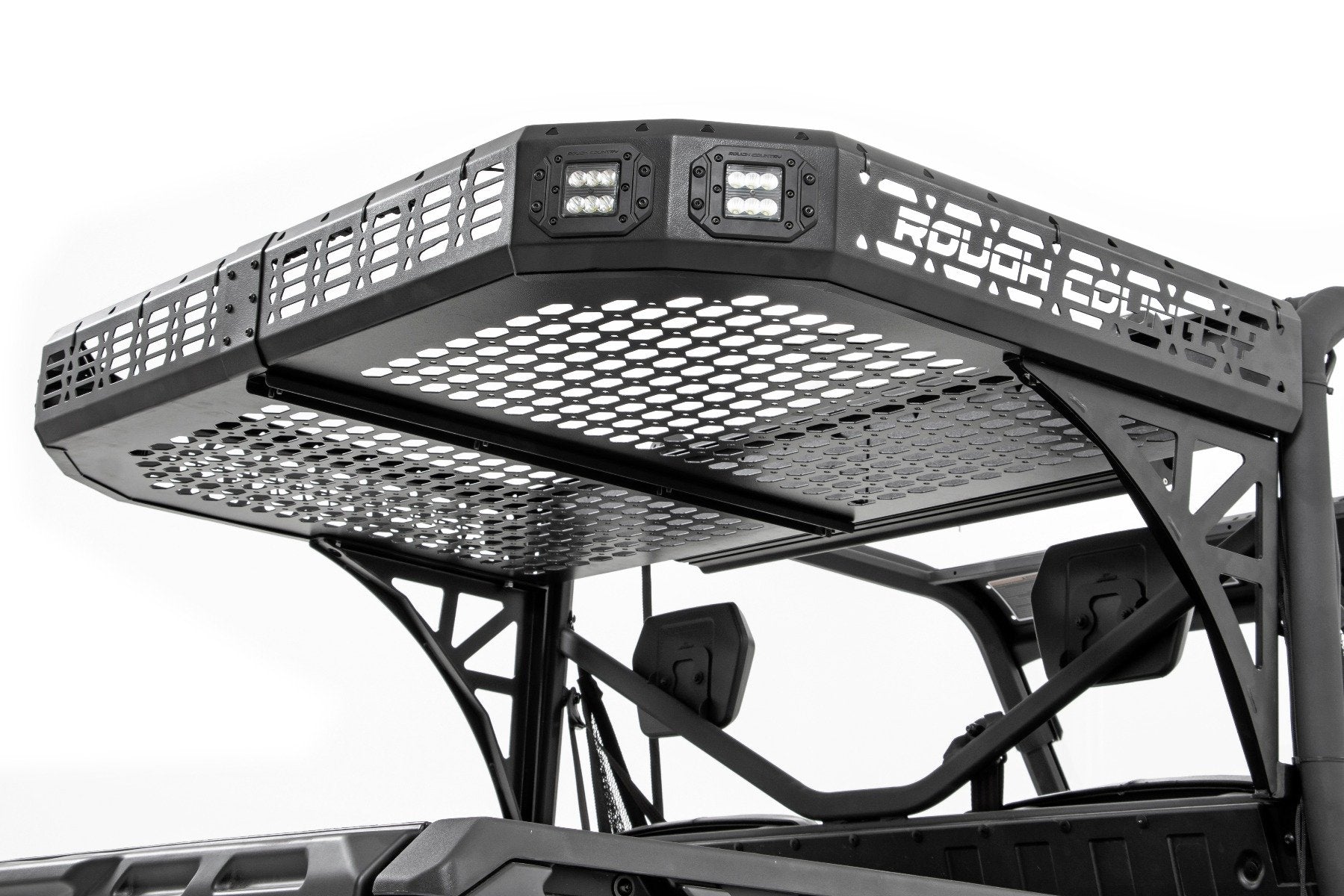 Cargo Rack Dual 2 Inch Black LED Pairs Flush Mount Polaris Ranger XP 1000 Rough Country-1