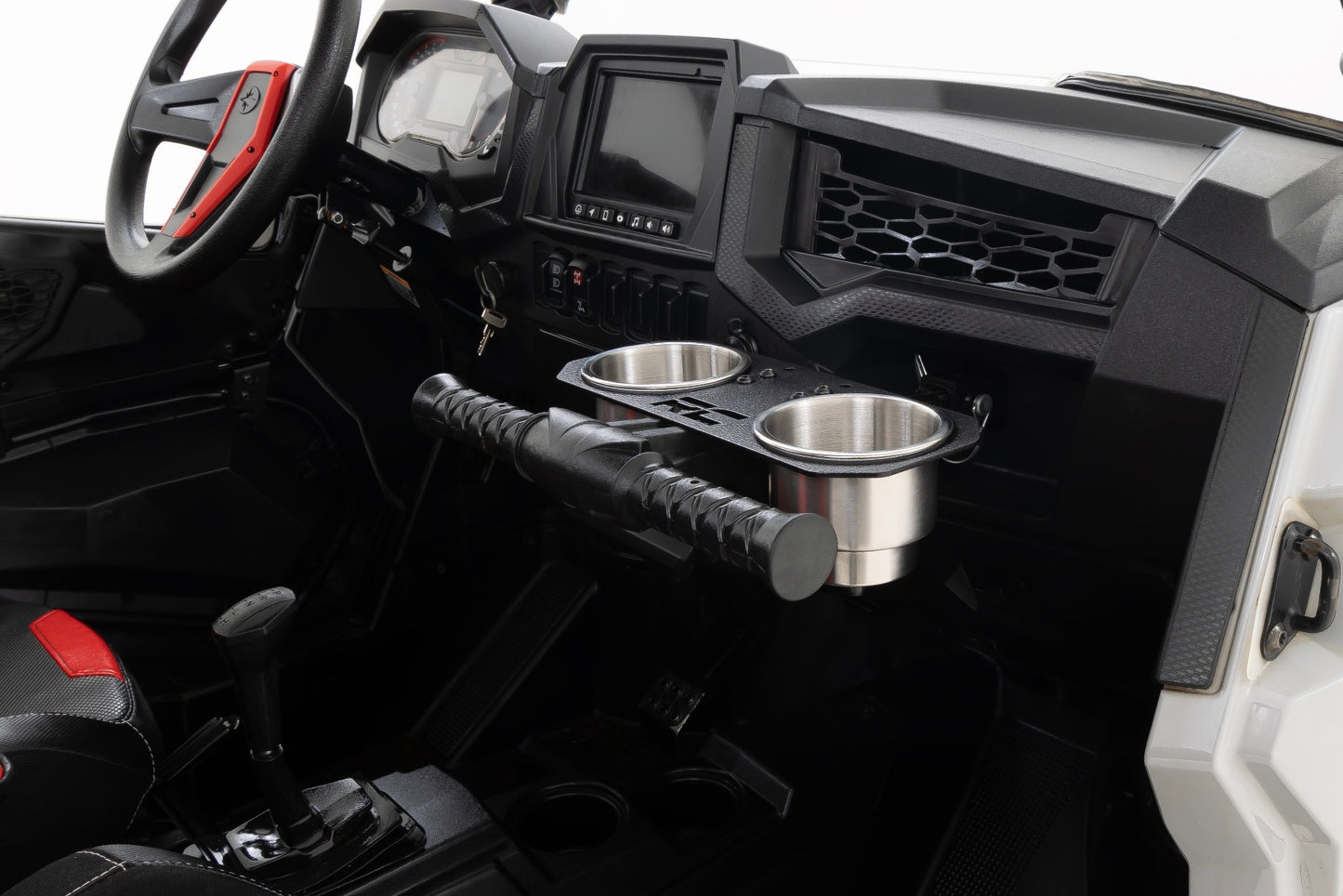 Passenger Grip Handle Dual Cup Holder Polaris RZR 4 900/RZR S 1000 Rough Country-1