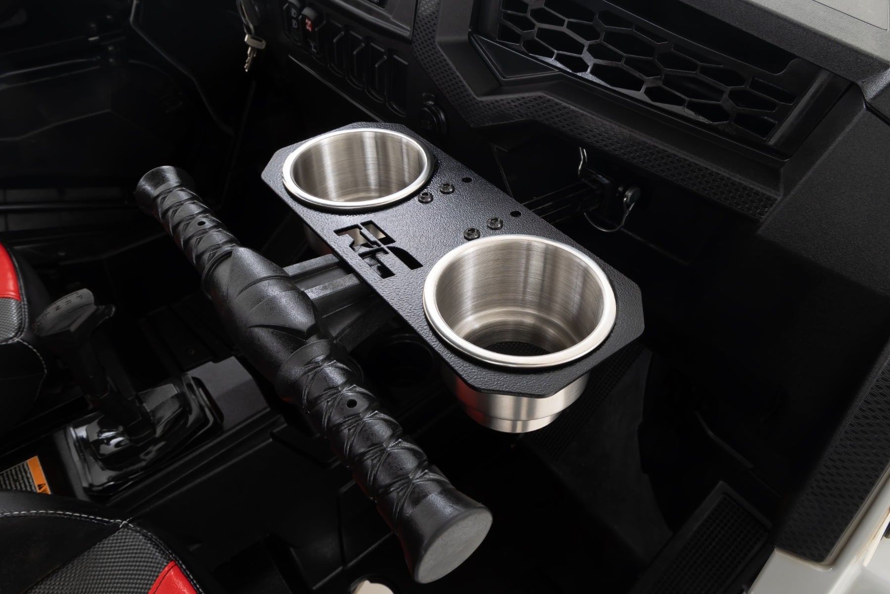 Passenger Grip Handle Dual Cup Holder Polaris RZR 4 900/RZR S 1000 Rough Country-2