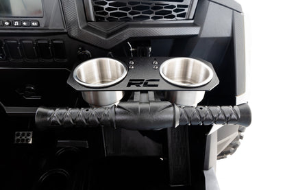 Passenger Grip Handle Dual Cup Holder Polaris RZR 4 900/RZR S 1000 Rough Country-4